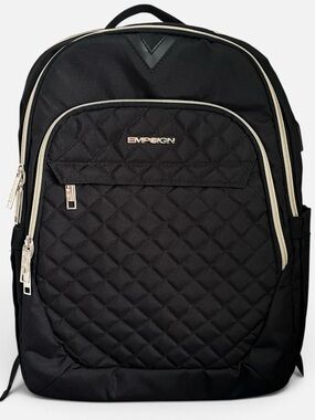 NEW EMPSIGN 17.3” Quilted Laptop Backpack - Black (NWOT)